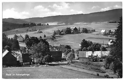 AK, Fleckl im Fichtelgeb., Teilansicht vom Ochsenkopf, 1958