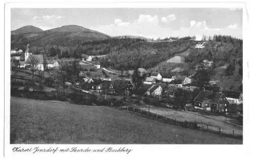 AK, Kurort Jonsdorf, Teilansicht mit Kirche, ca. 1943