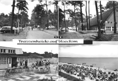 Ansichtskarte, Trassenheide Usedom, vier Abb., 1984