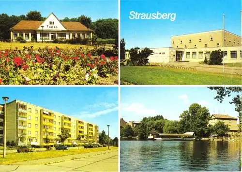 AK, Strausberg, vier Abb., u.a. "Haus der NVA", 1989