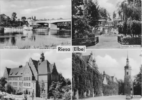 AK, Riesa Elbe, vier Abb., 1963