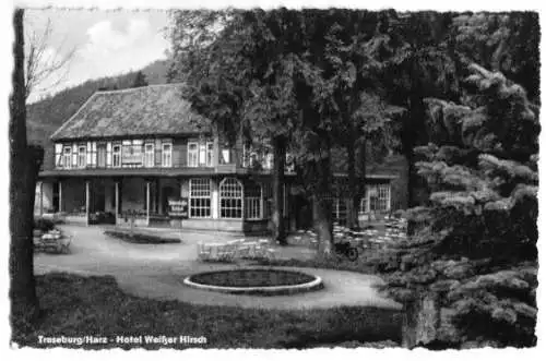 AK, Treseburg Harz, Hotel Weißer Hirsch, 1957
