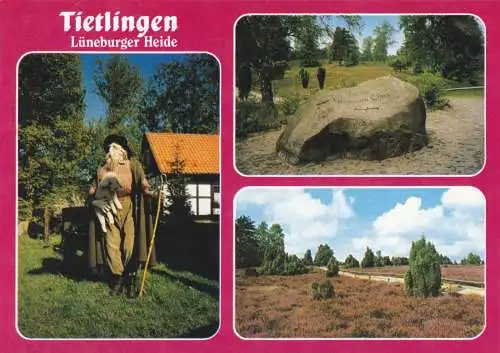 Ansichtskarte, Fallingbostel, OT Tietlingen, Kunstgewerbeladen, drei Abb., um 1986