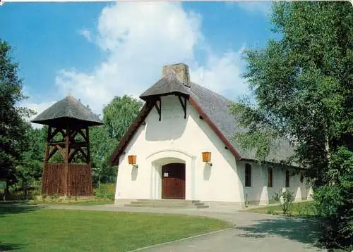 Ansichtskarte, Berlin Groß Glienicke, Schilfdachkapelle "Zum guten Hirten", 1974