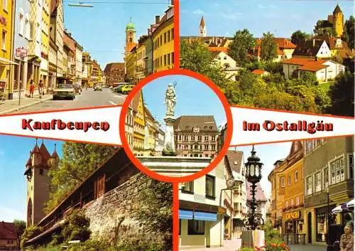 Ansichtskarte, Kaufbeuren Ostallgäu, fünf Abb., gestaltet, um 1990