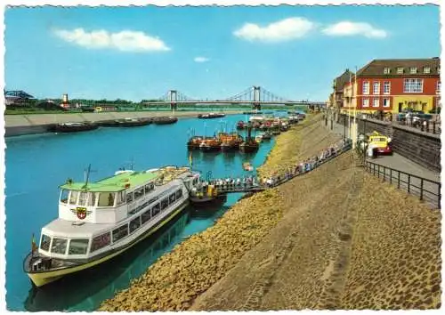Ansichtskarte, Duisburg, Ruhrorter Hafen mit Schifferbörse, 1967