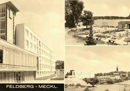 Ansichtskarte, Feldberg Meckl., drei Abb., 1970