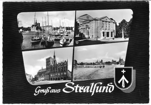 Ansichtskarte, Stralsund, Gruß aus Stralsund, vier Abb., gestaltet, 1963