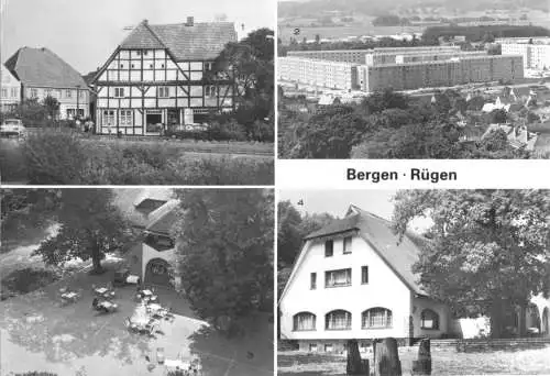 Ansichtskarte, Bergen Rügen, vier Abb., 1984