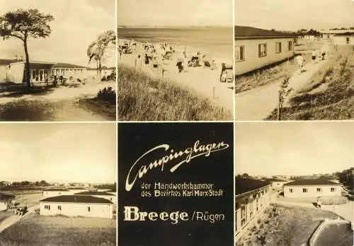 Ansichtskarte, Breege Rügen, Campinglager der Handwerkskammer Karl-Marx-Stadt, 1967
