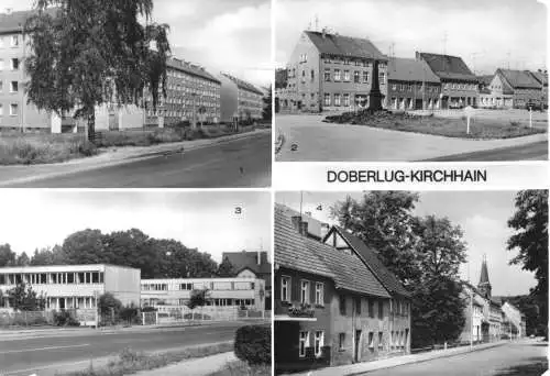 Ansichtskarte, Doberlug-Kirchhain, vier Abb., 1986