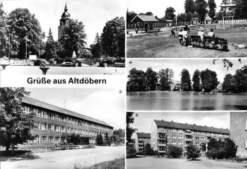 Ansichtskarte, Altdöbern Kr. Calau, fünf Abb., 1986