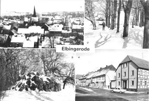 Ansichtskarte, Elbingerode Harz, vier Winteransichten, 1987