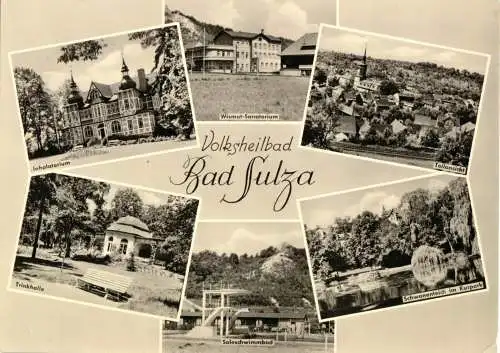 Ansichtskarte, Bad Sulza, sechs Abb., gestaltet, 1962