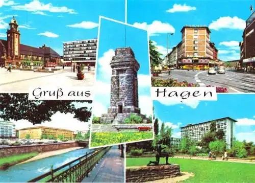 Ansichtskarte, Hagen Westf., fünf Abb., gestaltet, um 1985