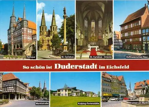 Ansichtskarte, Duderstadt im Eichsfeld, sieben Abb., 1987