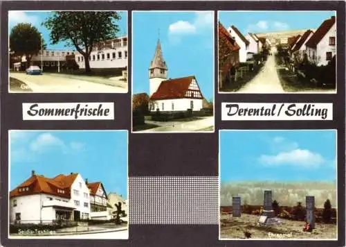Ansichtskarte, Derental im Solling, fünf Abb., gestaltet, um 1968