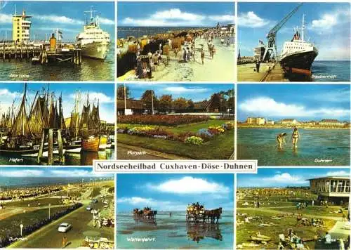 Ansichtskarte, Cuxhaven - Döse - Duhnen, neun Abb., 1964
