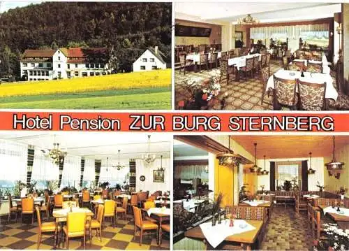 AK, Extertal 1 - Linderhofe, Hotel - Pension "Zur Burg Sternberg", 4 Abb., 1976