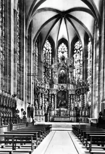 AK, Erfurt, Mariendom, Innenansicht, Hohes Chor, Hochaltar, 1989