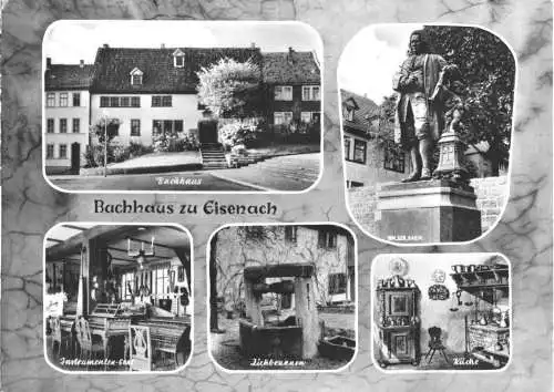 AK, Eisenach, fünf Abb., gestaltet, Bach-Haus, 1967