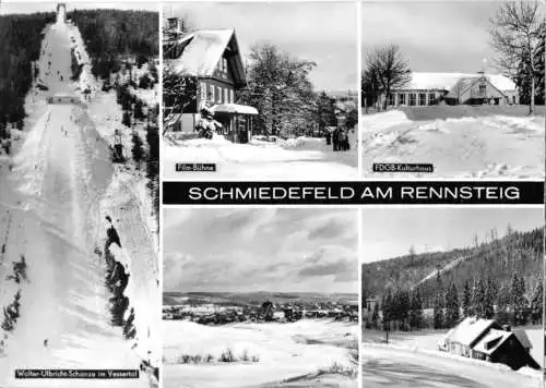 AK, Schmiedefeld am Rennsteig, Kr. Ilmenau, fünf Winteransichten, 1976