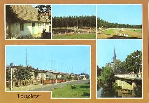 AK, Torgelow Kr. Ueckermünde, 5 Abb. u.a. Stadion, 1985