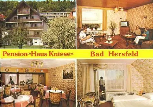 Ansichtskarte, Bad Hersfeld, Pension "Haus Kniese", 4 Abb ca. 1990