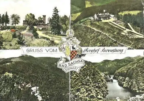 Ansichtskarte, Bad Sachsa Südharz, Berghof "Ravensberg", ca. 1965