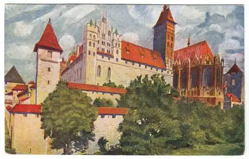 AK, Marienburg Westpr., Malbork, Die Marienburg, Teilansicht, um 1919