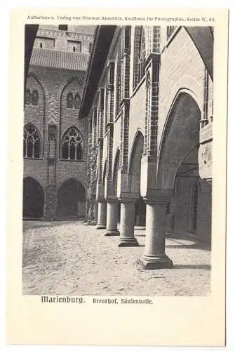 AK, Marienburg Westpr., Malbork, Kreuzhof, Säulenhalle, um 1910