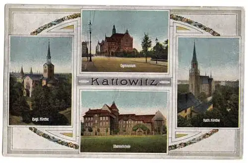 AK, Kattowitz, Katowice, vier Abb., 1925