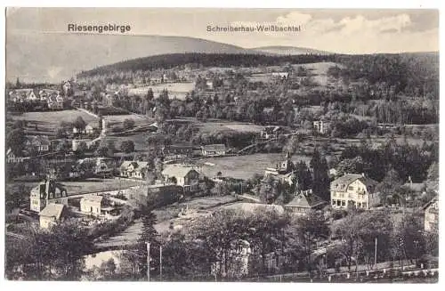 AK, Schreiberhau - Weißbachtal Riesengeb., Szklarska Poręba, Teilansicht, 1917