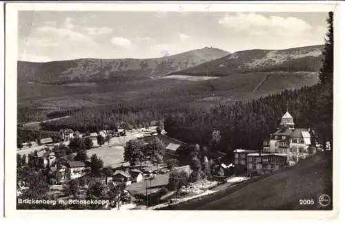 AK, Brückenberg, Karpacz, Teilansicht mit Schneekoppe, 1941