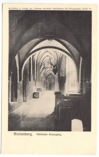 AK, Marienburg Westpr., Malbork, Die Marienburg, Nördlicher Kreuzgang, um 1912