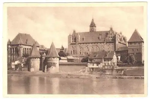 AK, Marienburg Westpr., Malbork, Die Marienburg, Flußseite, 1935