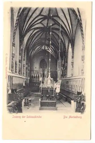 AK, Marienburg Westpr., Malbork, Die Marienburg, Schloßkirche, innen, 1904