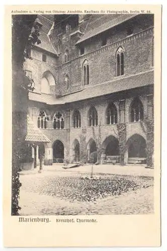 AK, Marienburg Westpr., Malbork, Die Marienburg, Kreuzhof, Turmecke, um 1904