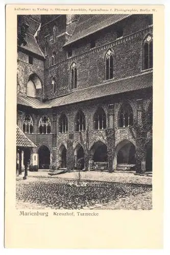 AK, Marienburg Westpr., Malbork, Die Marienburg, Kreuzhof, Turmecke, um 1912