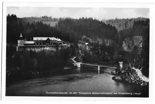 AK, Boberröhrsdorf, Siedlęcin, Talsperre u. Turmsteinbaude, 1932