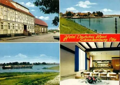 AK, Schnackenburg Elbe, vier Abb., u.a. Hotel Deutsches Haus, um 1978