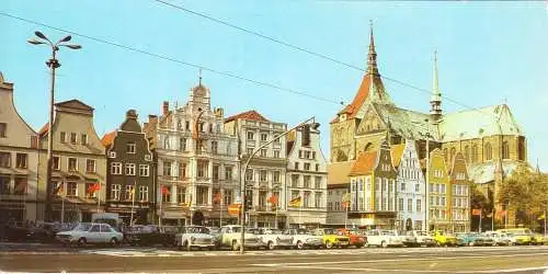 Ansichtskarte lang, Rostock, Ernst-Thälmann-Platz, 1982