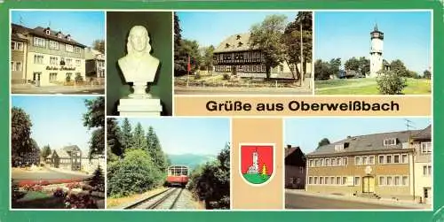 AK lang, Oberweißbach Kr. Neuhaus, sieben Abb., Wappen, 1985