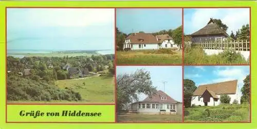 Ansichtskarte lang, Insel Hiddensee, fünf Abb., 1987