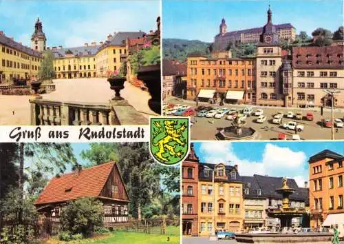 Ansichtskarte, Rudolstadt, vier Abb., 1977