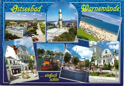 AK, Rostock Warnemünde, sieben Abb., gestaltet, 2001