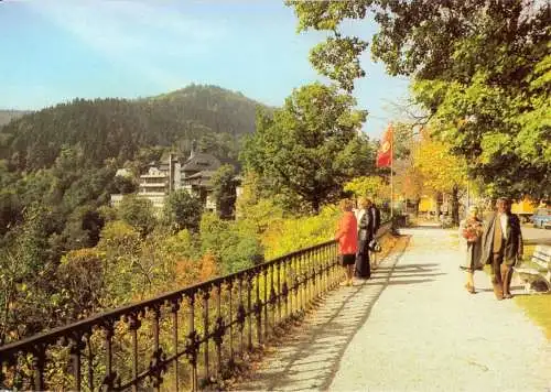 Ansichtskarte, Schwarzburg Kr. Rudolstadt, Schloßweg, belebt, 1981