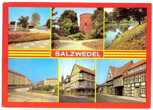 Ansichtskarte, Salzwedel, sechs Abb., 1981