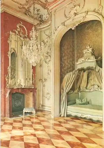 Ansichtskarte, Potsdam, Park Sanssouci, Neues Palais, Schlafzimmer Friedrich II., 1971