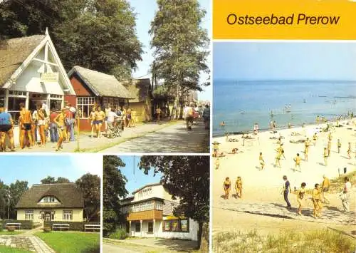 Ansichtskarte, Ostseebad Prerow, vier Abb., um 1990